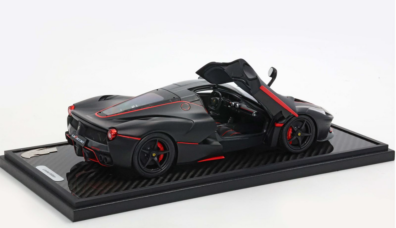 1/18 BBR Ferrari LaFerrari (Matt Black with Red Stripes) Diecast Car Model Limited 200 Pieces 1/18 BBR Ferrari LaFerrari (Matt Black with Red Stripes) Diecast Car Model Limited 200 Pieces