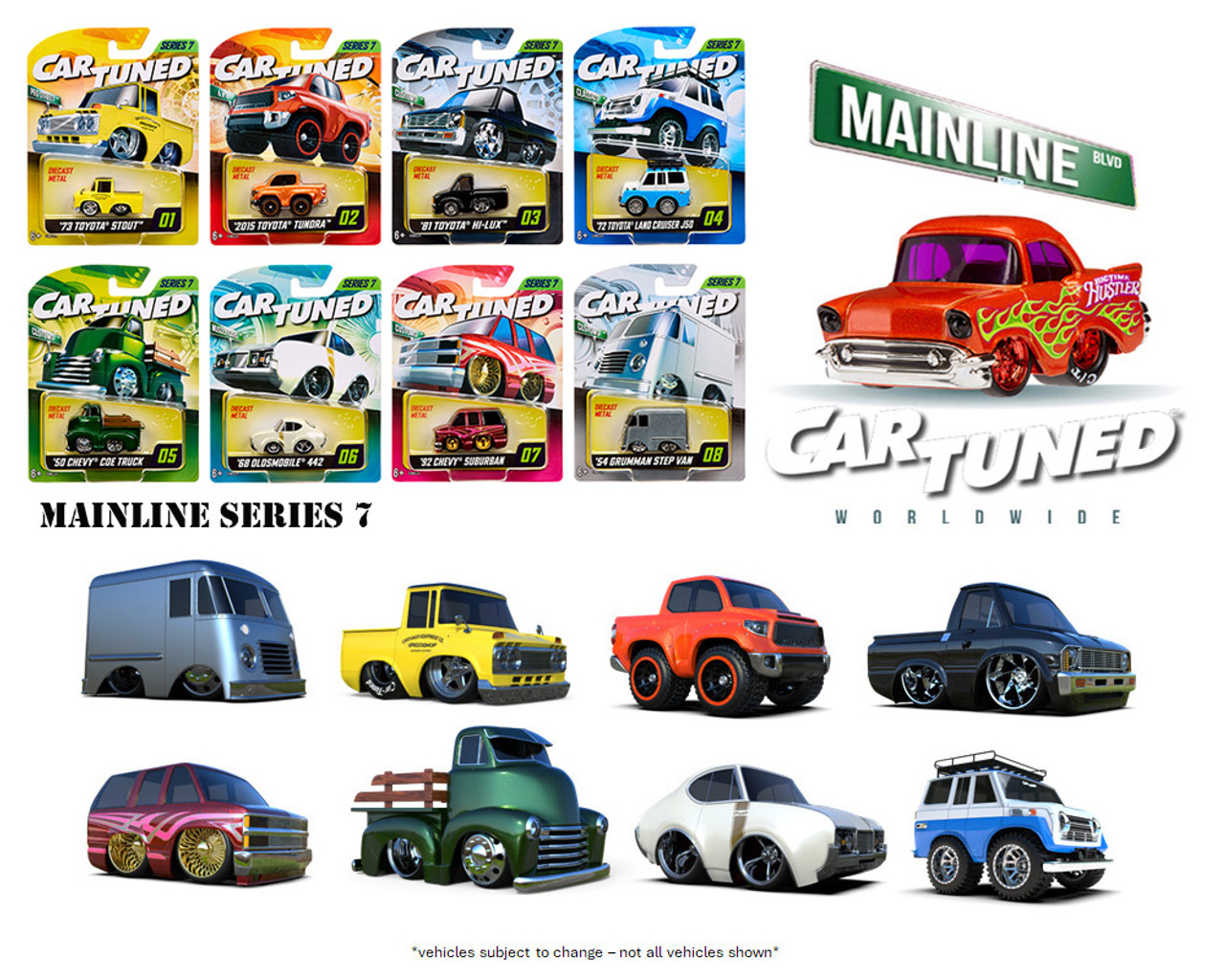 1/64 CarTuned 8-Car Set Series 7 Mainline Assortment of 8 Styles 2025 1/64 CarTuned 8-Car Set Series 7 Mainline Assortment of 8 Styles 2025