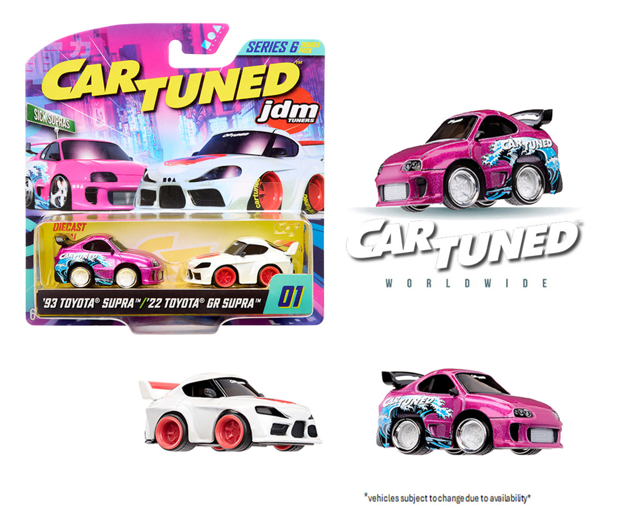 1/64 CarTuned 2-Pack Series 6 “Sick Supras” 1993 Toyota Supra & 2022 Toyota GR Supra