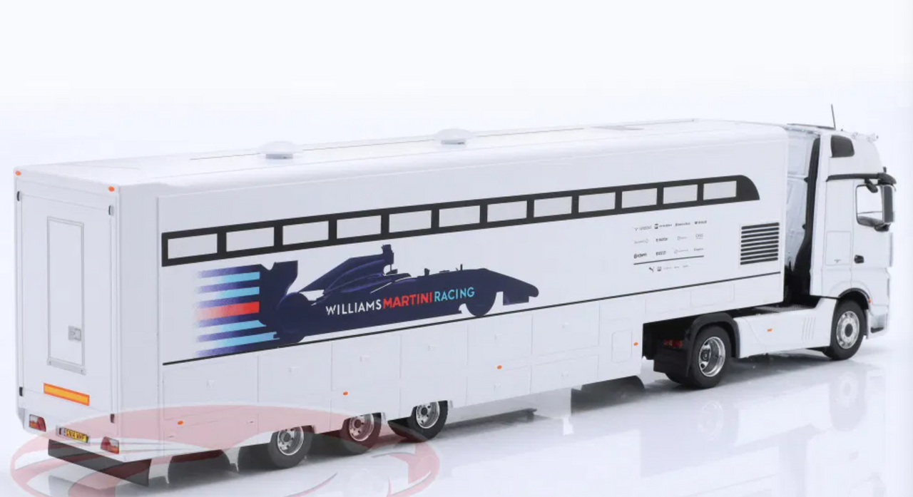 1/43 Premium Collectibles Mercedes-Benz Actros MP4 Race Transporter Williams Martini Racing Car Model 1/43 Premium Collectibles Mercedes-Benz Actros MP4 Race Transporter Williams Martini Racing Car Model