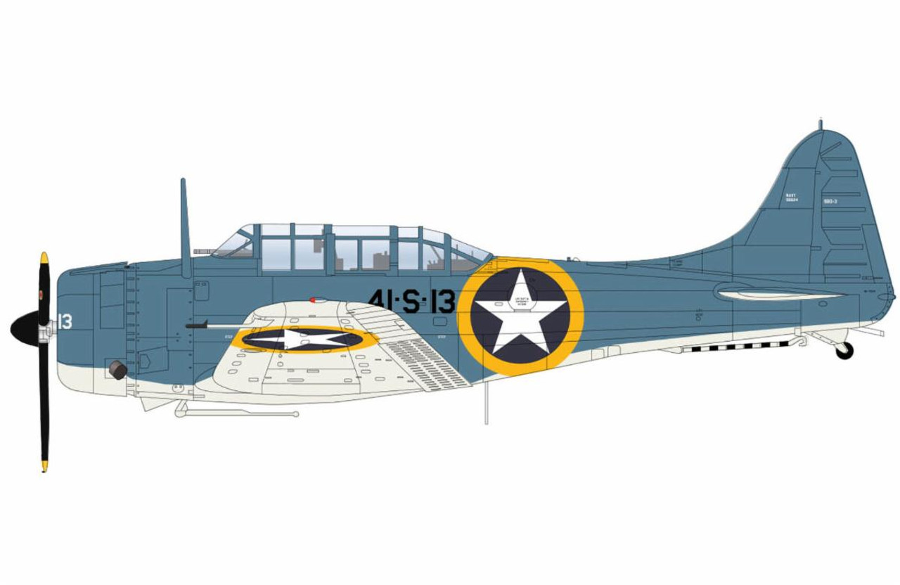 1/32 Hobby Master SBD-3 Dauntless "Operation Torch" BuNo. 06624, 41-S-13, VS-41, USS Ranger, Nov 1942 DIecast Model