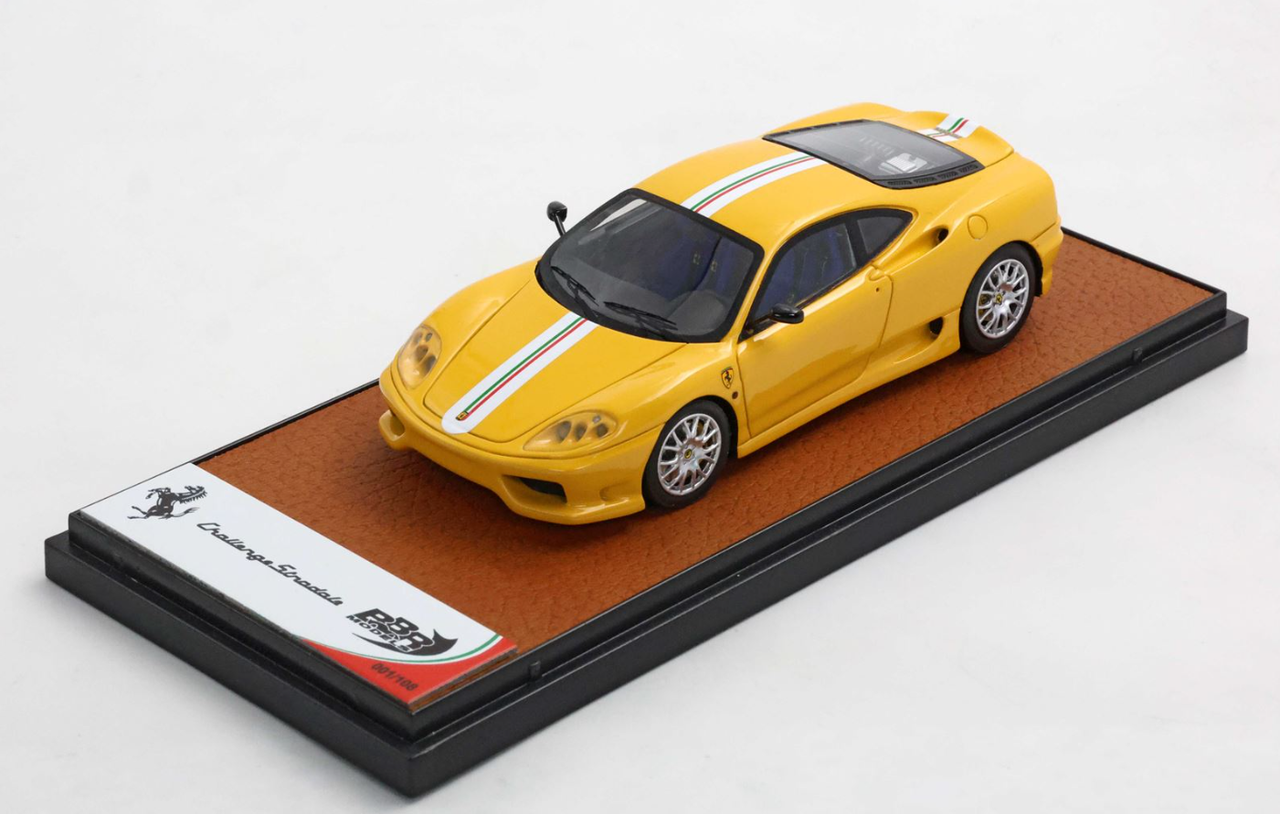 1/43 BBR Ferrari 360 Challenge Stradale (Modena Yellow with Italian Flag) Car Model