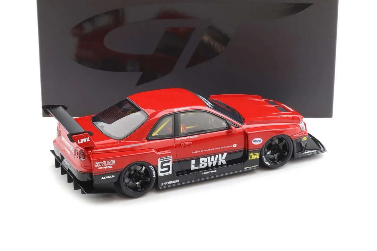 1/18 GT Spirit 2020 Nissan Skyline GT-R GTR R34 LB Super Silhouette (Red) Car Model
