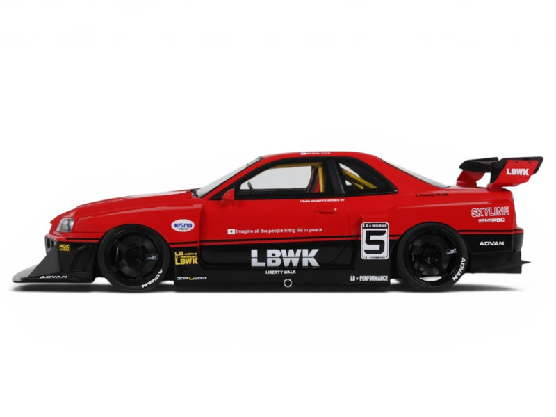1/18 GT Spirit 2020 Nissan Skyline GT-R GTR R34 LB Super Silhouette (Red) Car Model