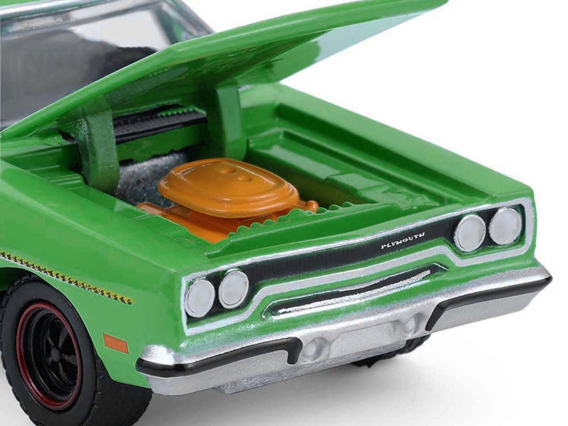 1970 Plymouth Road Runner Green with Black Hood Stripe 