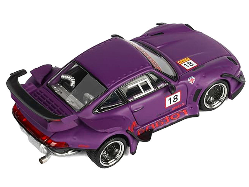 RWB 993 Rotana #18 Matt Purple with Graphics 1/64 Diecast Model Car by Model Model