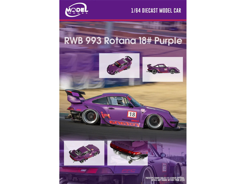 RWB 993 Rotana #18 Matt Purple with Graphics 1/64 Diecast Model