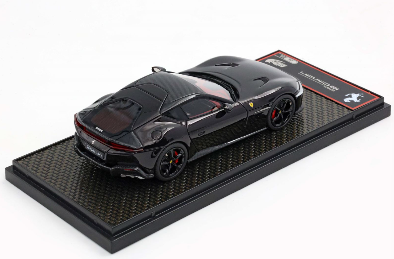 1/43 BBR Ferrari 12Cilindri Coupe (Nero Purosangue Black with Red Brake Calipers) Car Model Limited 28 Pieces