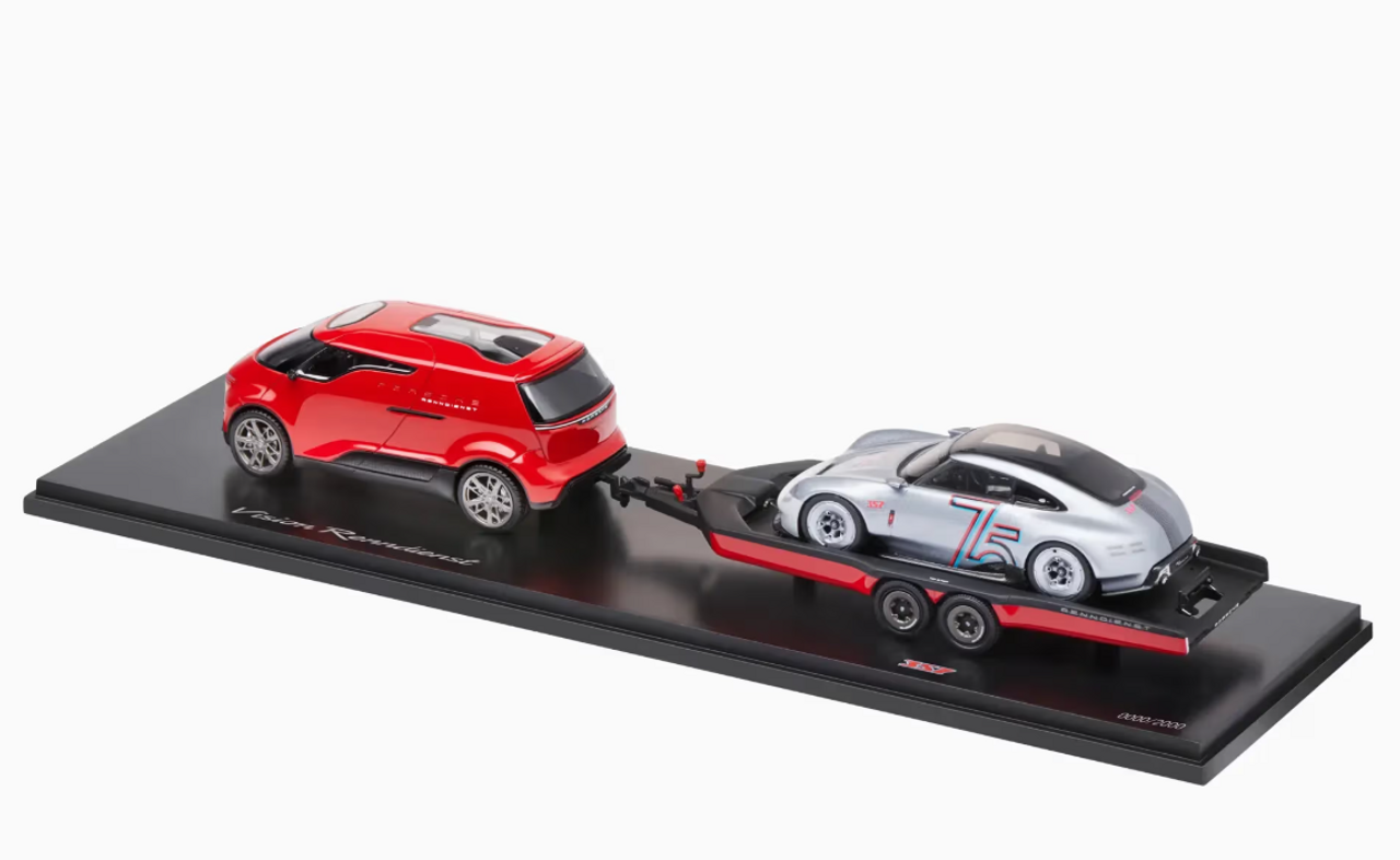 1/43 Dealer Edition Porsche Vision Renndienst & Vision 357 with Trailer Car Models