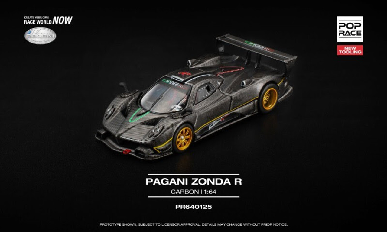 1/64 Poprace Pagani Zonda R (Carbon Black) Diecast Car Model
