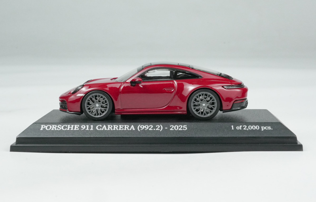 1/64 Minichamps 2025 Porsche 911 (992.2) Carrera (Red) Diecast Car Model