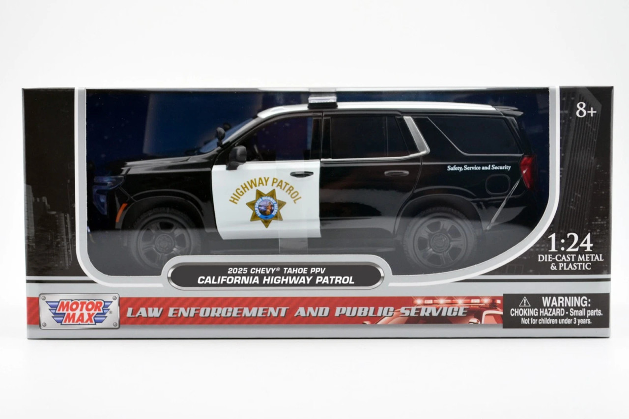 1/24 Motormax 2025 Chevrolet Tahoe California Highway Patrol CHP Diecast Car Model
