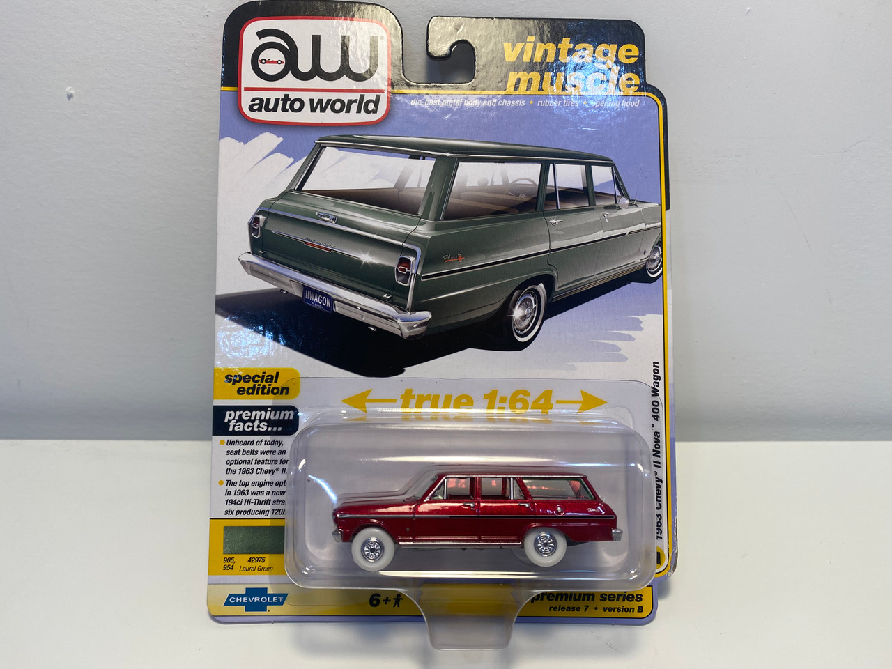 CHASE CAR 1963 Chevrolet II Nova 400 Wagon (Red with White Wheels