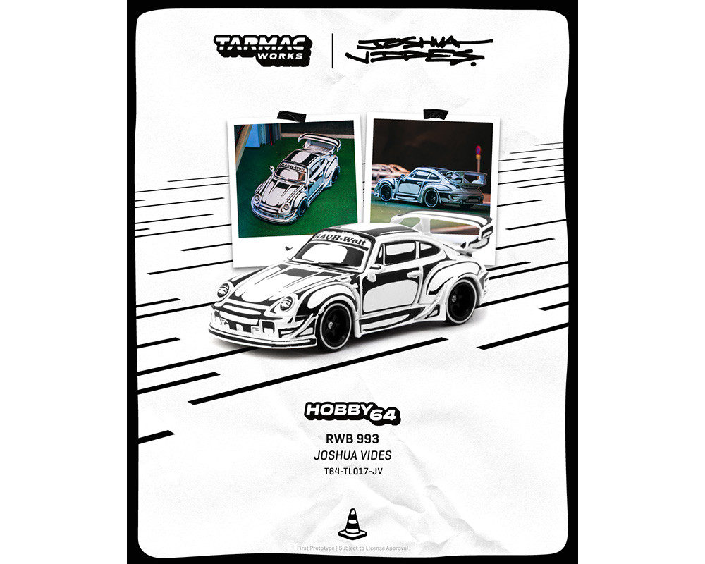 1/64 Tarmac Works Porsche 911 RWB 993 Designed by JOSHUA VIDES Diecast Car Model