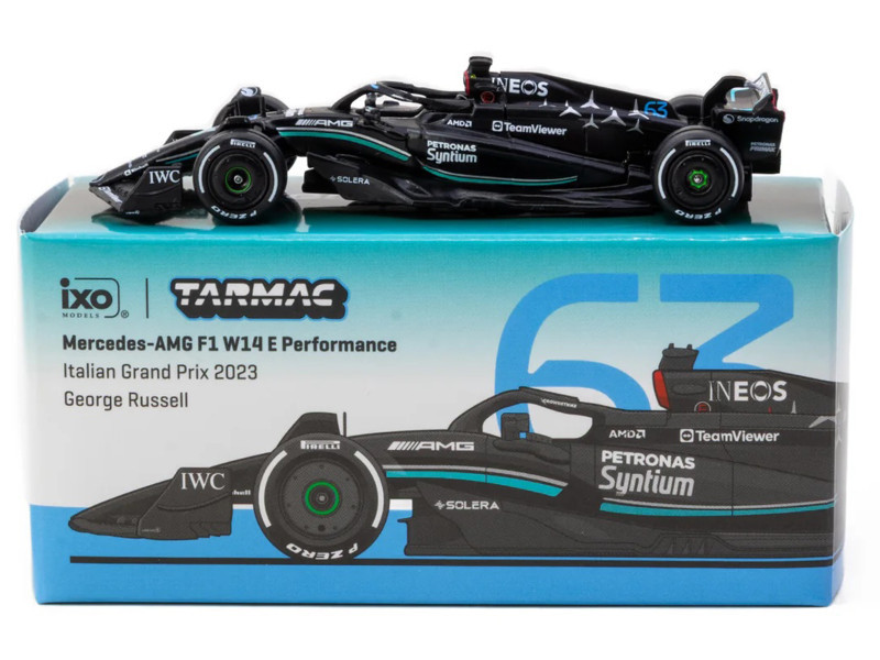 1/64 Tarmac Works 2023 Formula 1 Mercedes-AMG F1 W14 E Performance Italian GP #63 George Russell Diecast Car Model