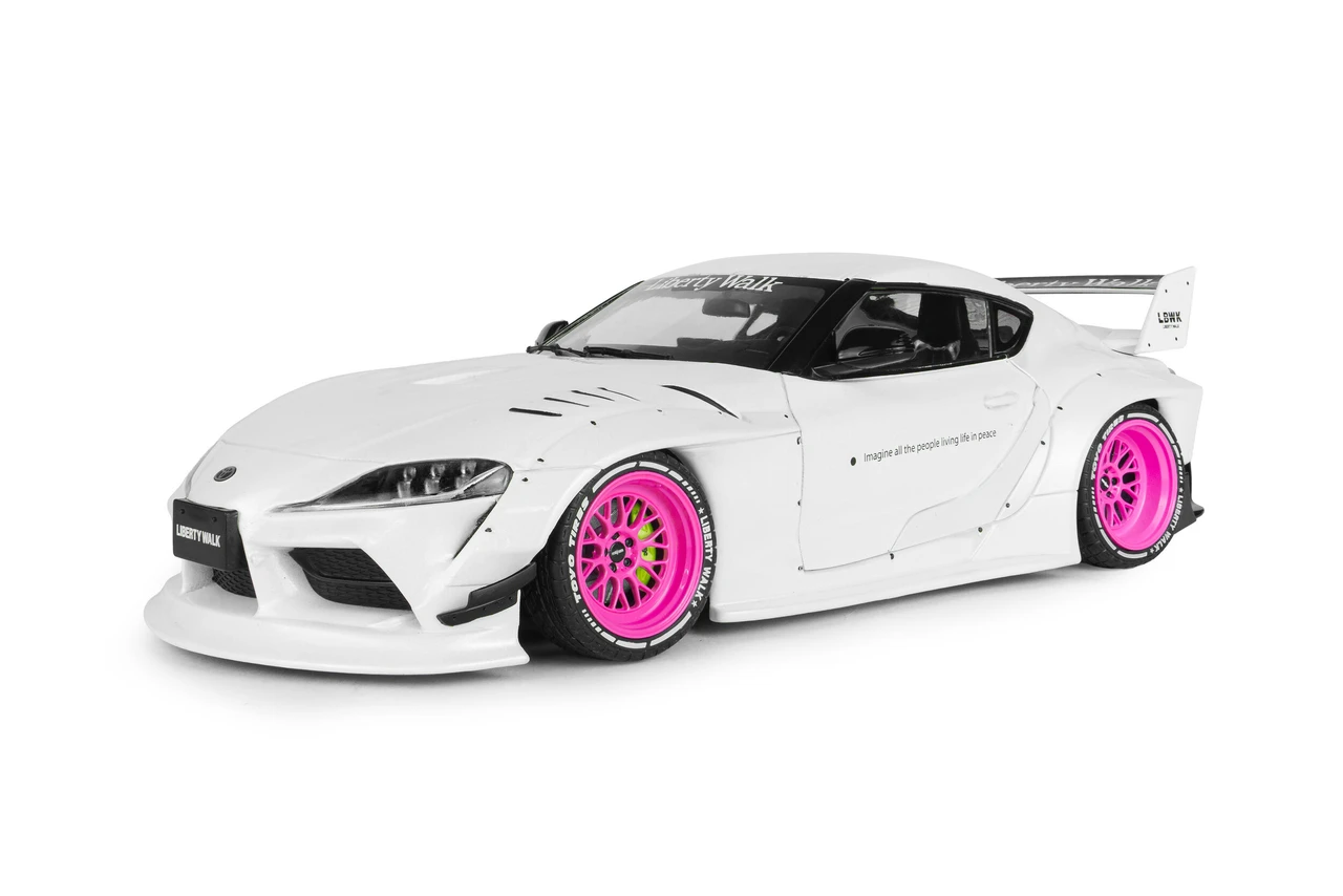1/18 Solido 2025 Toyota GT Supra Liberty Walk (White with Pink Wheels) Diecast Car Model