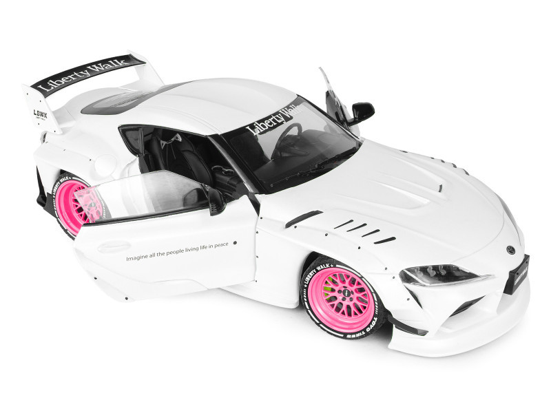 1/18 Solido 2025 Toyota GT Supra Liberty Walk (White with Pink Wheels) Diecast Car Model