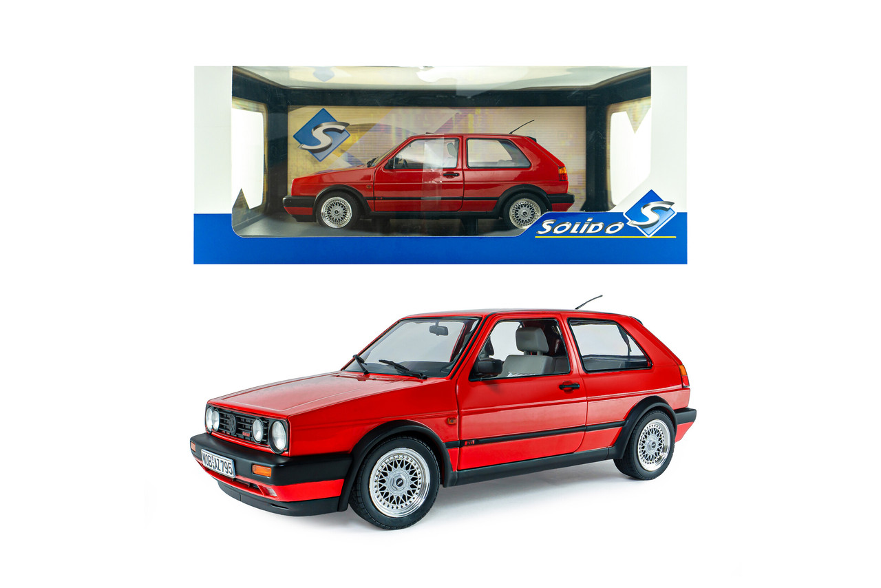 1/18 Solido 1989 Volkswagen Golf 2 Golf II GTI G60 (Mars Red