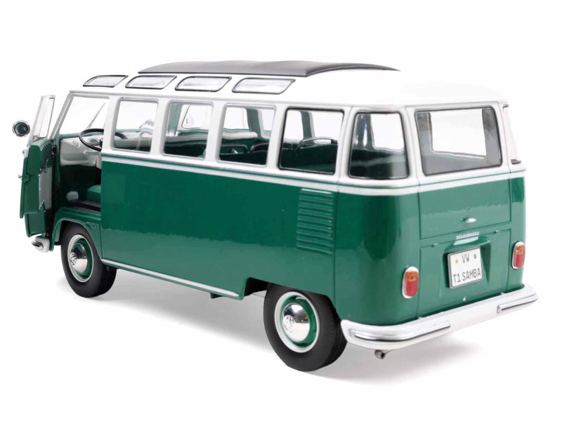 1/18 Solido 1962 Volkswagen T1 Samba Bue (Green & White) Diecast Car Model