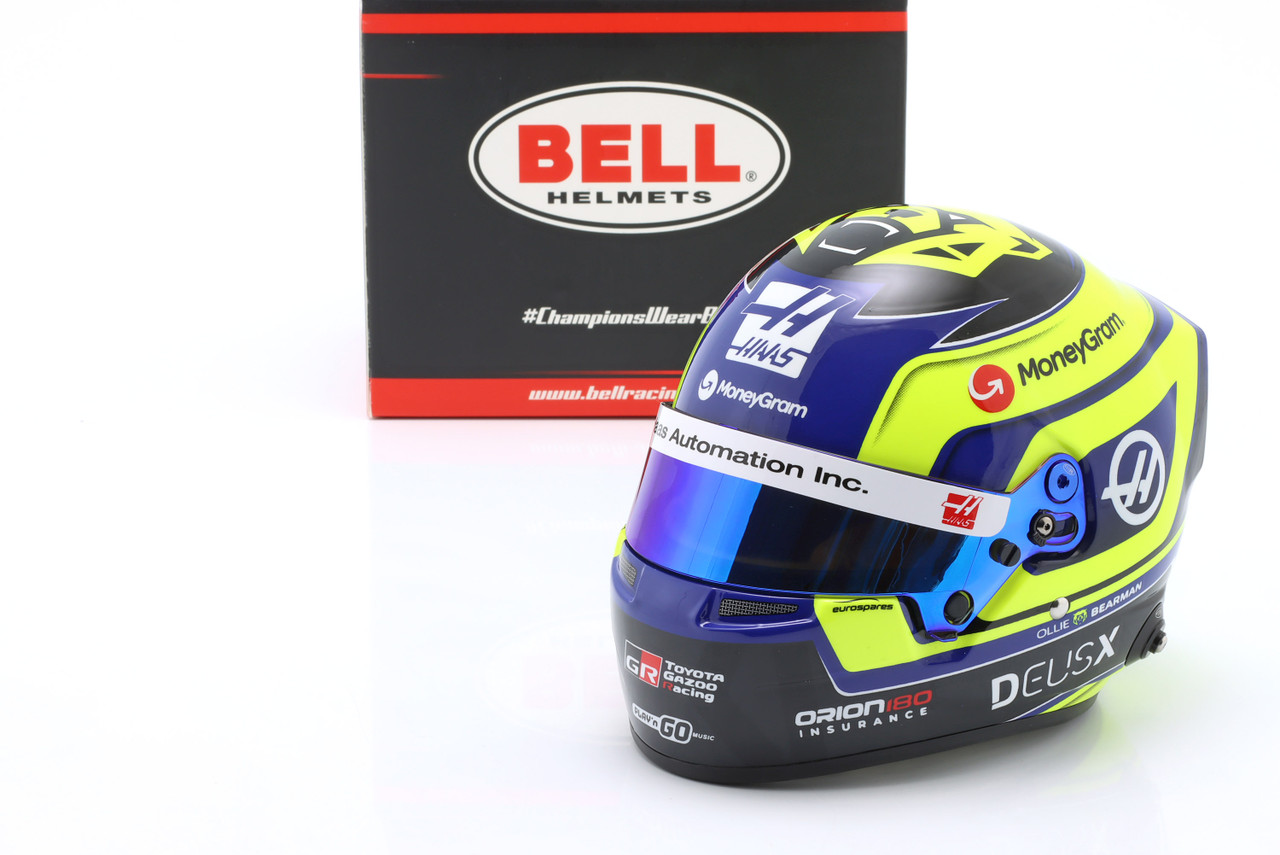 1/2 Bell 2025 Formula 1 Oliver Bearman #87 MoneyGram Haas F1 Helmet Model
