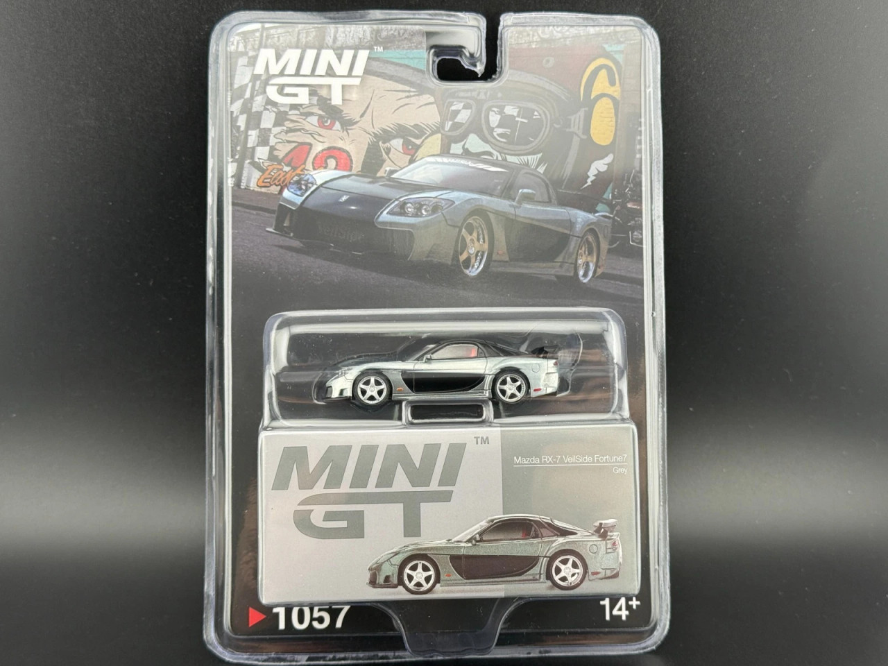CHASE CAR 1/64 Mini GT Mazda RX-7 VeilSide Fortune (Chrome Silver