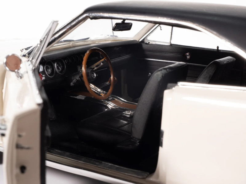 1969 Dodge Charger R/T W1 White with Black Vinyl Top and Black