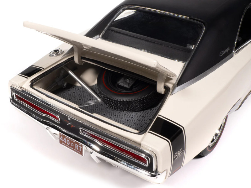 1969 Dodge Charger R/T W1 White with Black Vinyl Top and Black