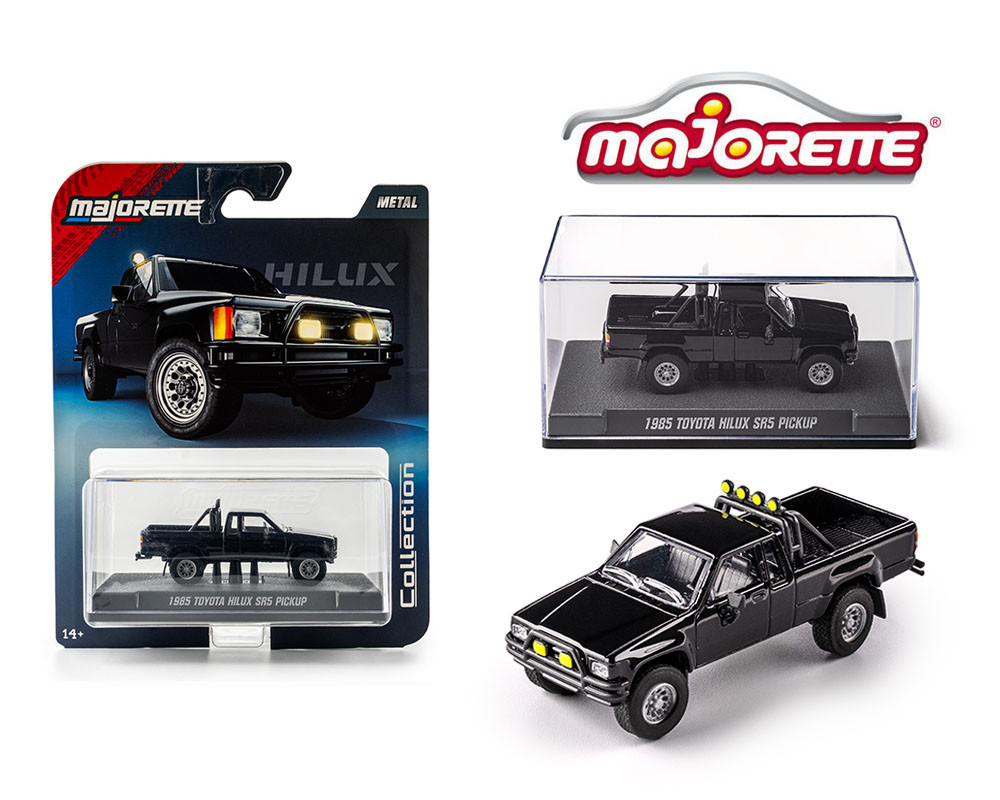 1/64 Majorette 1985 Toyota Hilux Pick Up Truck (Black) Diecast Car