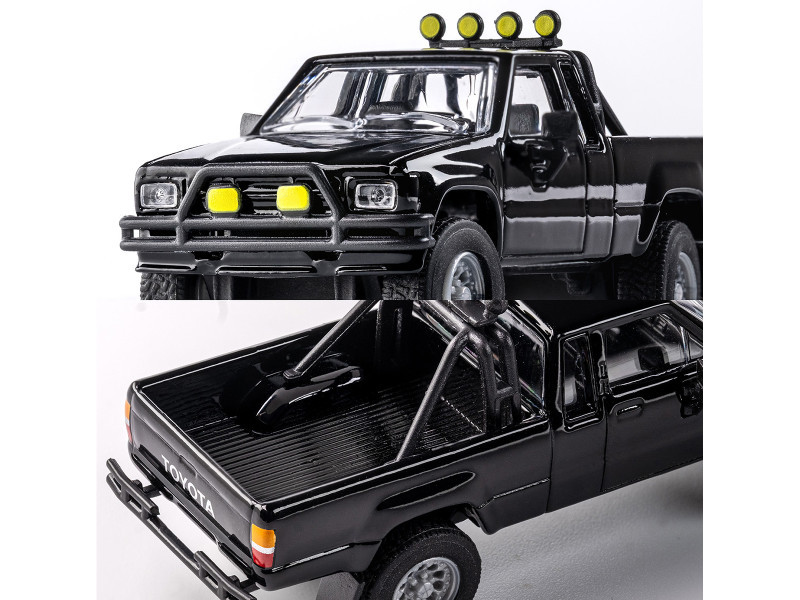 1/64 Majorette 1985 Toyota Hilux Pick Up Truck (Black) Diecast Car