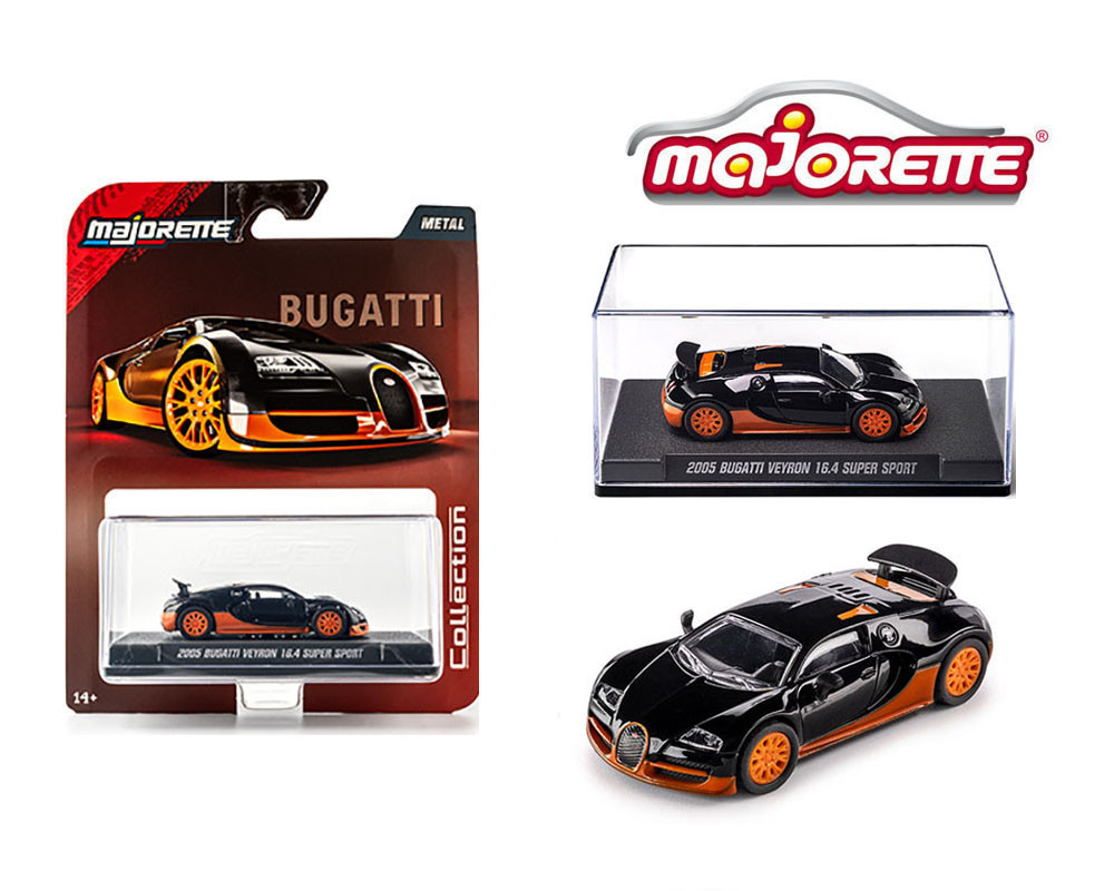 1/64 Majorette 2005 Bugatti Veyron (Black & Orange) Diecast Car