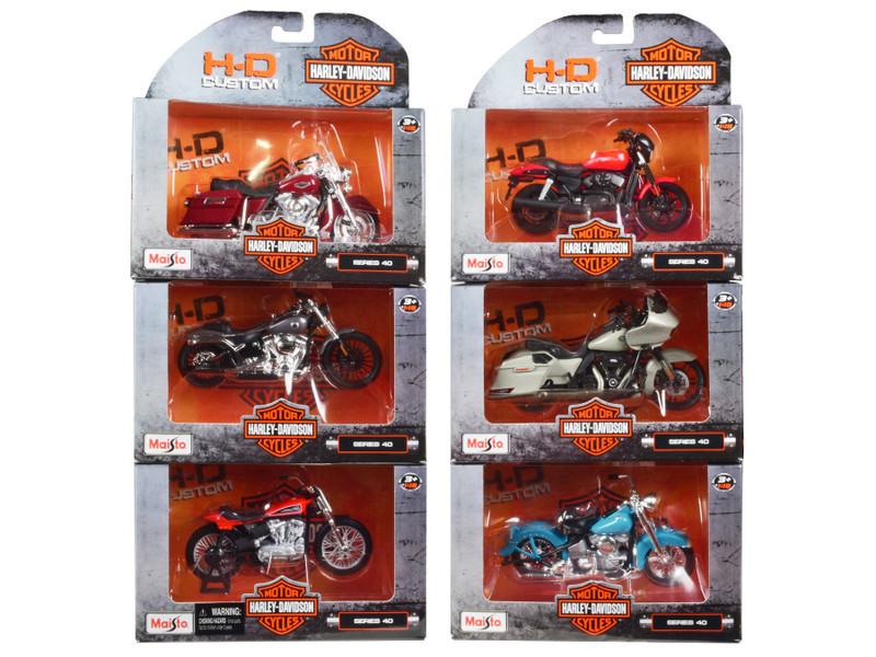 Harley-Davidson Motorcycles 6 piece Set Series 40 1/18 Diecast