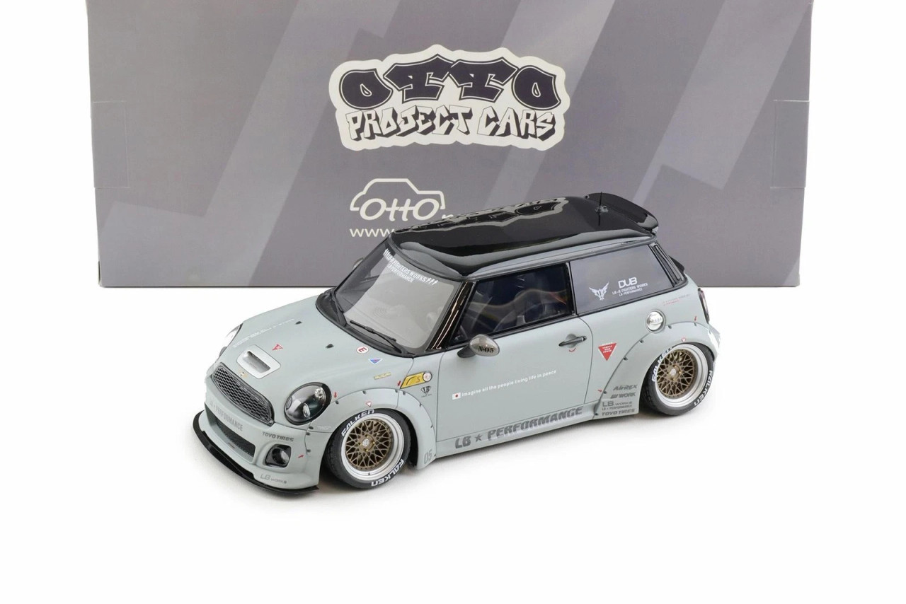 1/18 OTTO 2015 Mini Cooper R56 LB-Works LB Nation (Grey) Car Model