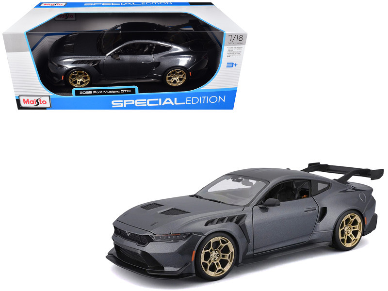 1/18 Maisto 2025 Ford Mustang GTD (Grey Metallic) Diecast Car Model