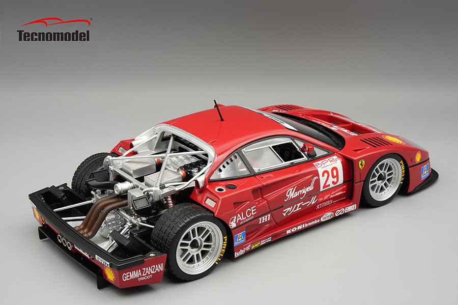 1/18 Tecnomodel Ferrari F40 LM 1996  BPR Suzuka Driver: M. Angelelli, T.Oota Open Rear Trunk & Engine Part Closes with Magnetic System Limited Edition Car Model