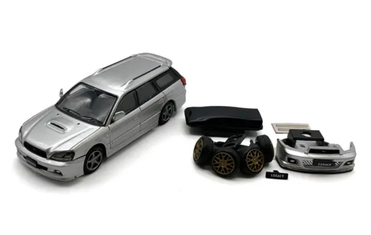 1/64 BM Creations 2002 Subaru Legacy E-Tune II (Silver) Diecast Car Model