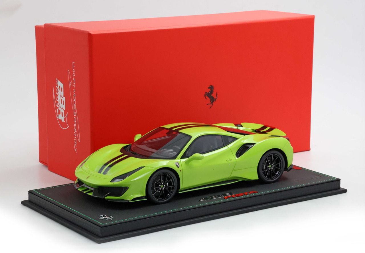 1/18 BBR Ferrari 488 Pista (Bud Green) Car Model Limited 68 Pieces