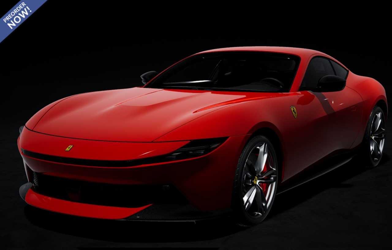 1/18 BBR Ferrari Amalfi (Rosso Corsa Red with Black Interior, Chrome Wheels & Red Brake Calipers) Car Model Limited 24 Pieces