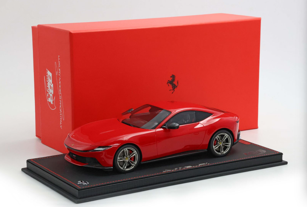 1/18 BBR Ferrari Amalfi (Rosso Corsa Red with Black Interior, Chrome Wheels & Red Brake Calipers) Car Model Limited 24 Pieces