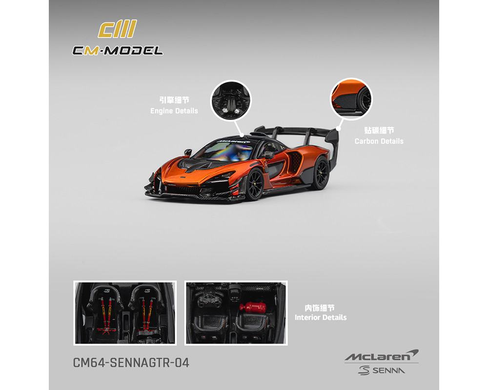 1/64 CM Model Mclaren Senna GTR (Volcano Orange) Diecast Car Model