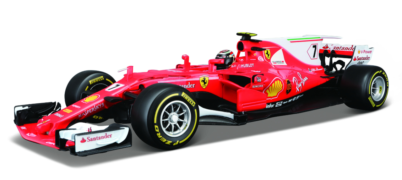 1/18 Bburago Formula 1 Ferrari SF70-H Kimi Raikkonen #7 Diecast Car Model