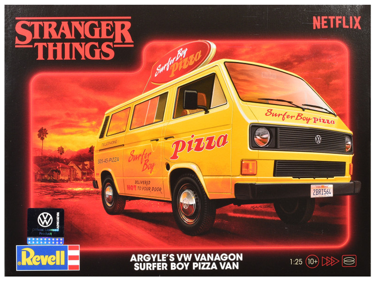Level 3 Model Kit Argyle’s Volkswagen Vanagon "Surfer Boy Pizza" Van "Stranger Things" (2016-Current) TV Series 1/25 Scale Model by Revell