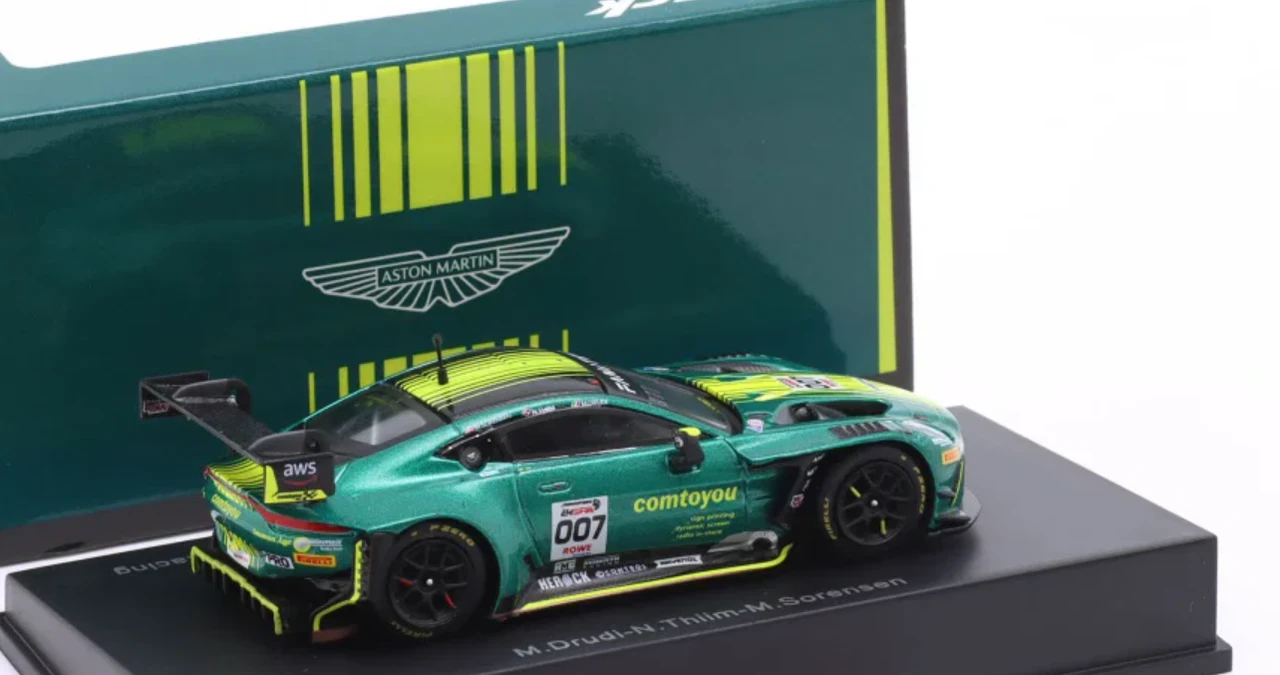 1/64 Spark Aston Martin Vantage AMR GT3 EVO No.007 Comtoyou Racing Winner 24H Spa 2024 M. Drudi – N. Thiim – M. Sørensen Car Model