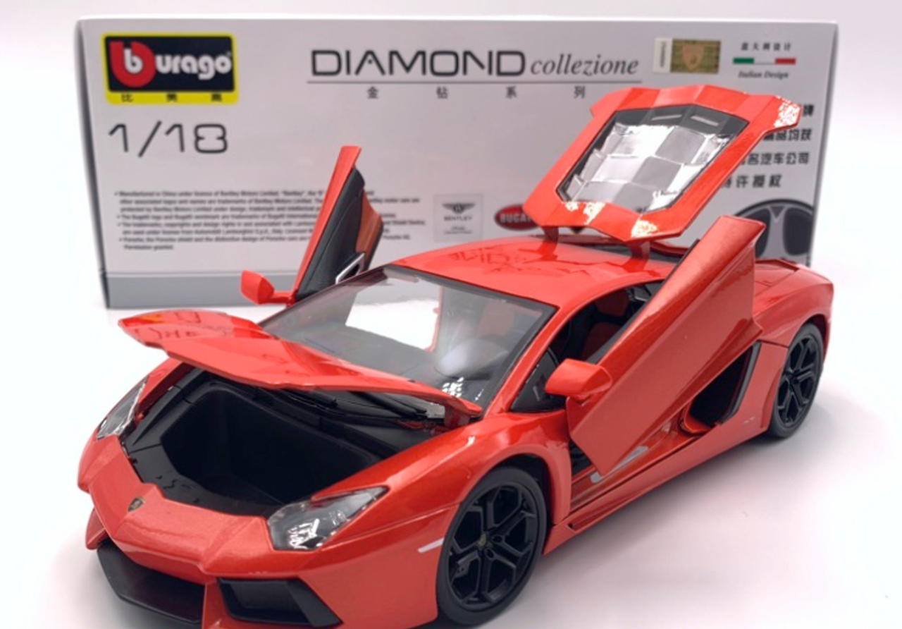 1/18 Bburago Lamborghini Aventador LP700-4 (Orange) Diecast Car Model
