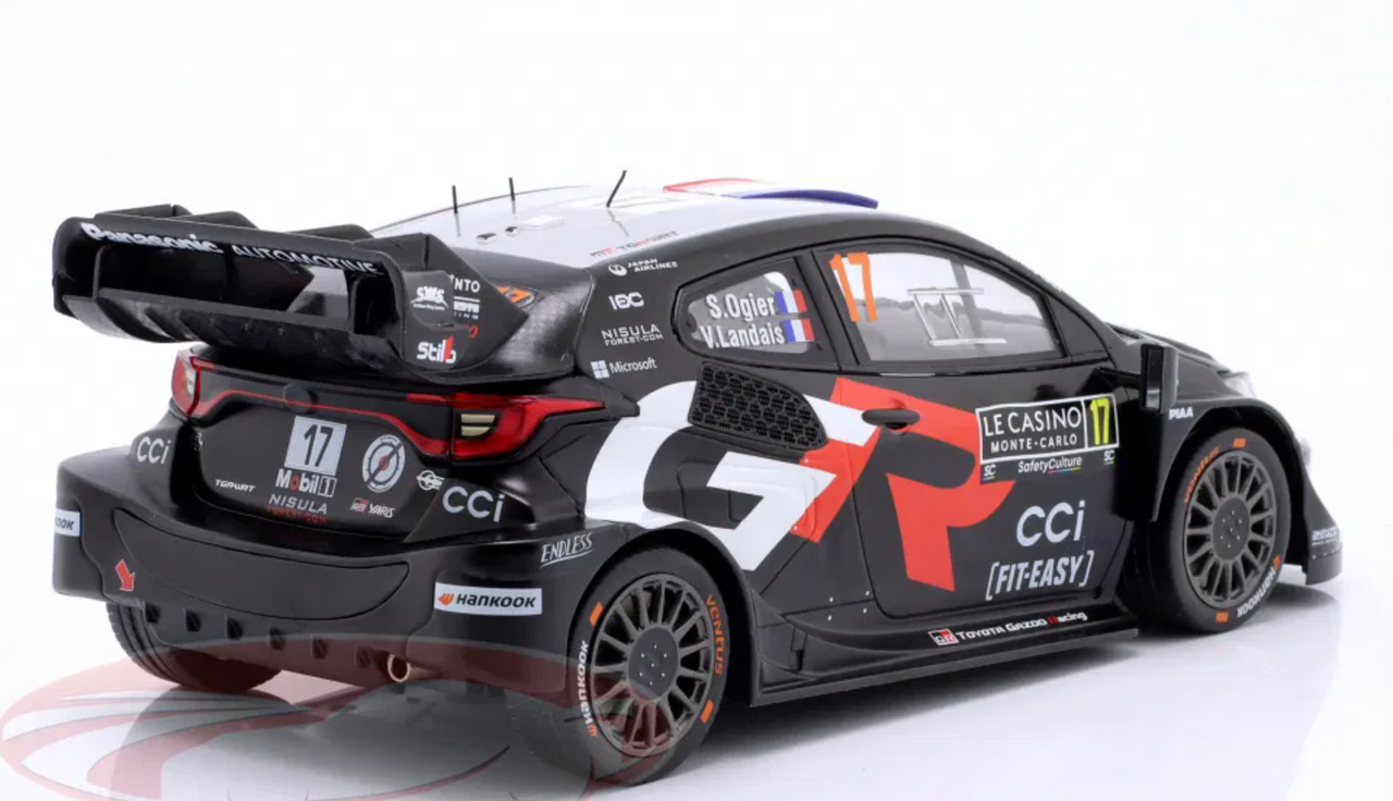 1/18 Ixo 2025 Toyota GR Yaris Rally1 #17 Winner Rallye Monte Carlo Toyota Gazoo Racing WRT Sébastien Ogier, Vincent Landais Car Model