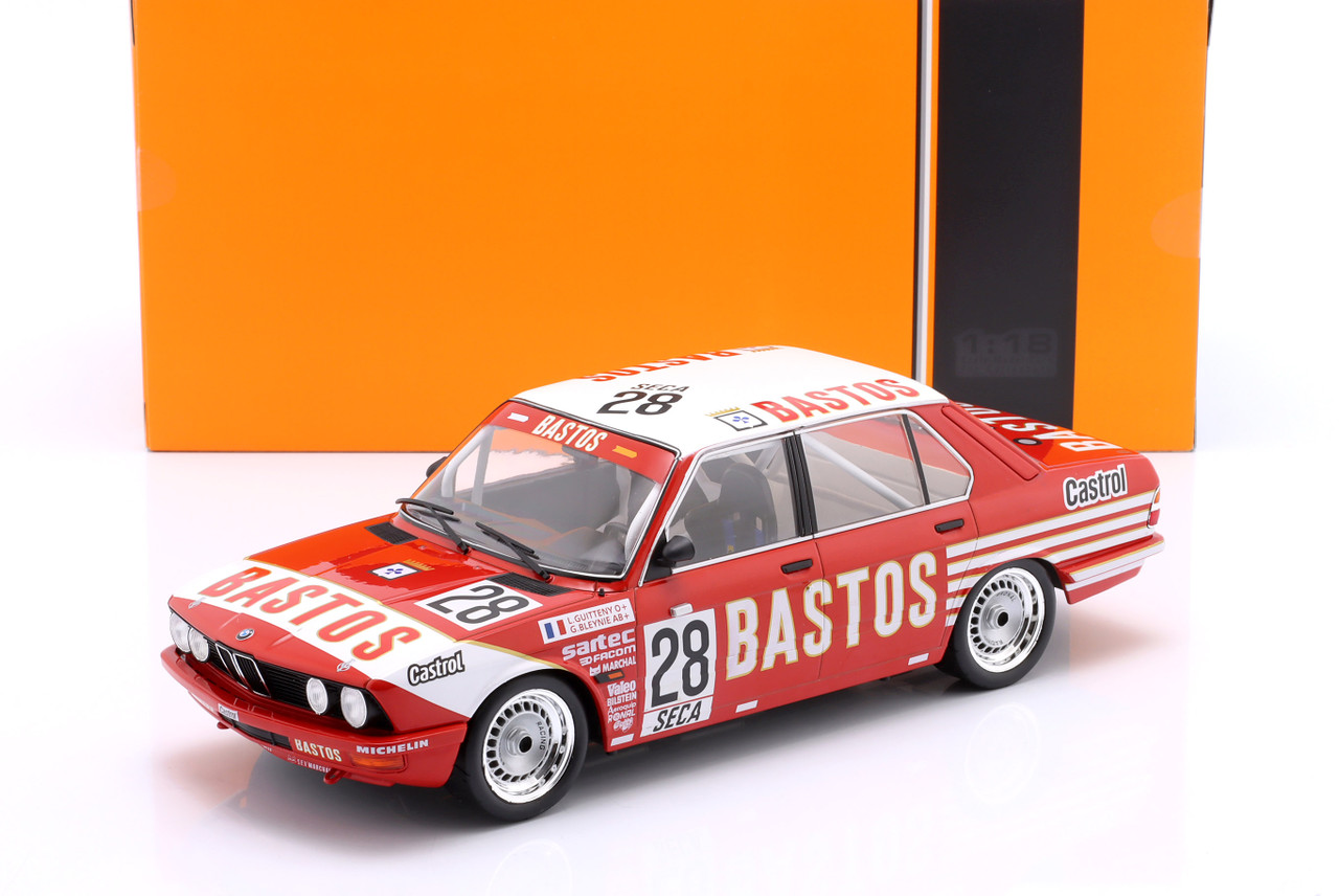 1/18 Ixo 1982 BMW 528i #28 4th 24h Spa Bastos Team Lucien Guitteny, Gérard Bleynie Diecast Car Model