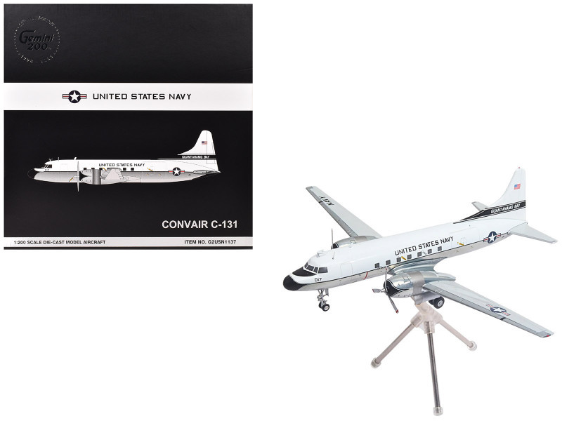 Convair C-131 Samaritan Transport Aircraft "United States Navy - NAS Guantanamo Bay" (141017) White and Gray "Gemini 200" Series 1/200 Diecast Model Airplane by GeminiJets
