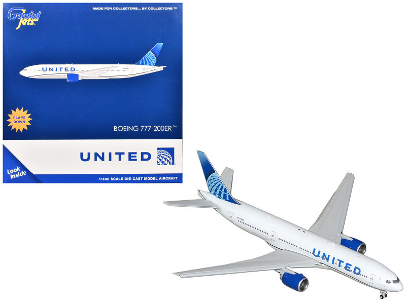 Boeing 777-200ER Commercial Aircraft with Flaps Down 