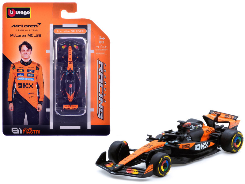 1/64 BBurago 2025 Formula 1 McLaren MCL39 #81 Oscar Piastri Diecast Car Model