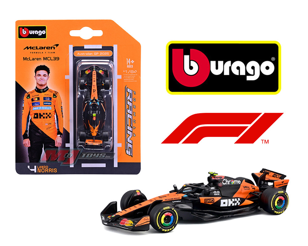 1/64 BBurago 2025 Formula 1 McLaren MCL39 #4 Lando Norris Diecast