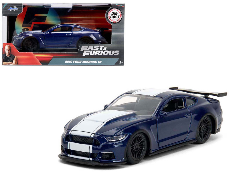 2016 Ford Mustang GT Dark Blue Metallic with White Stripe 